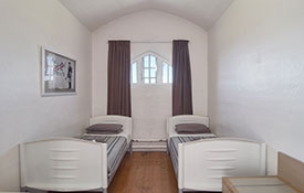 Twin beds in a room